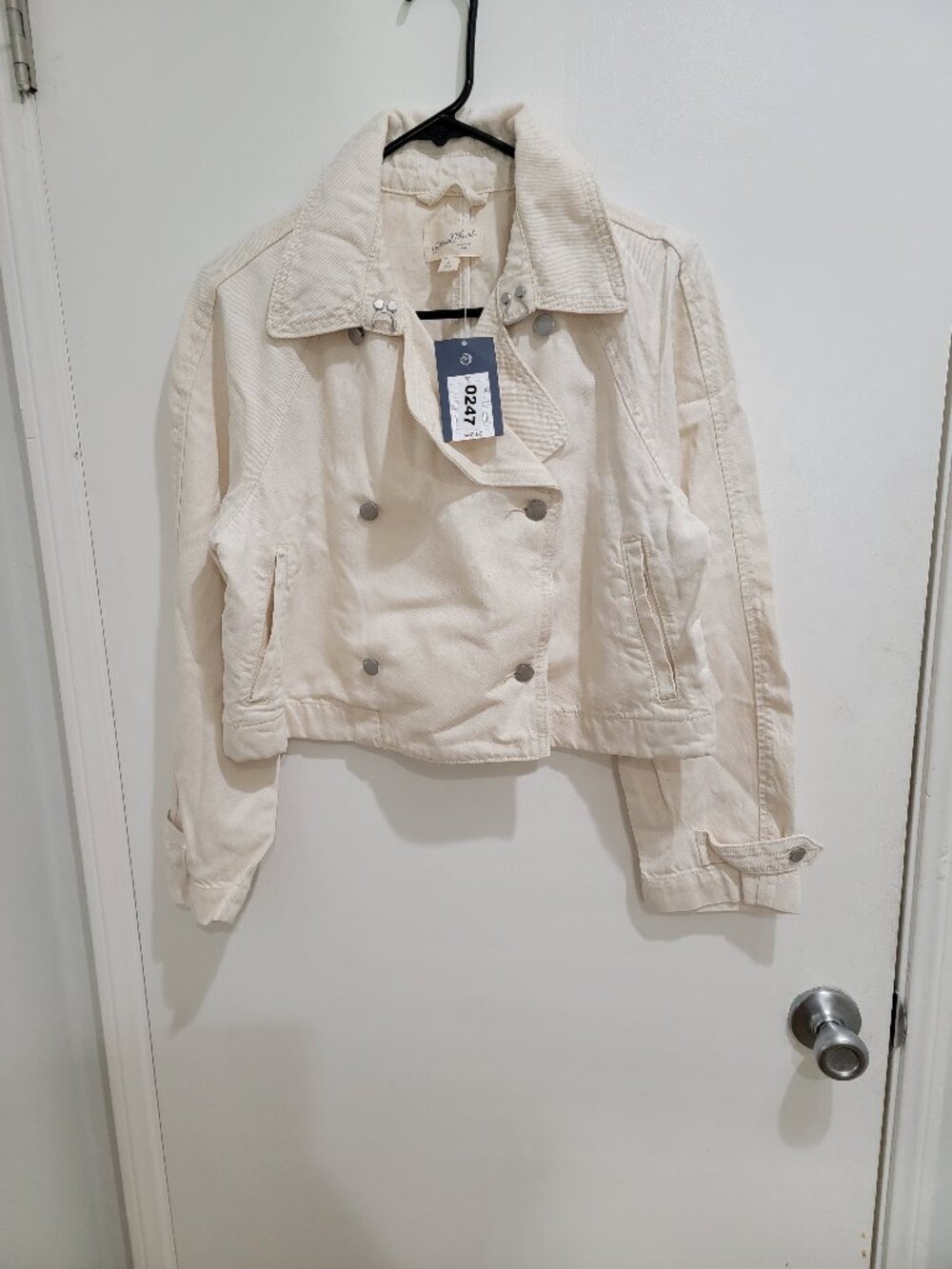 Women's Denim Cropped Trench Jacket - Universal Thread